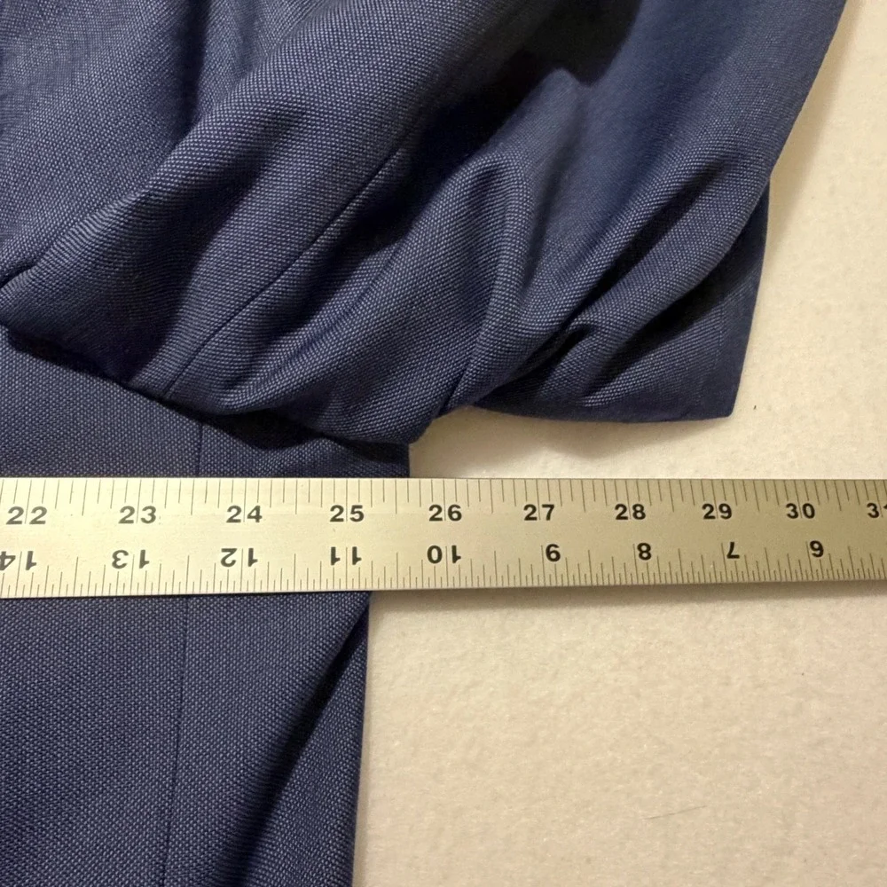 Lauren Ralph Lauren Mens Blue Wool Blend 2-Button Blazer Sport Coat 50L Long